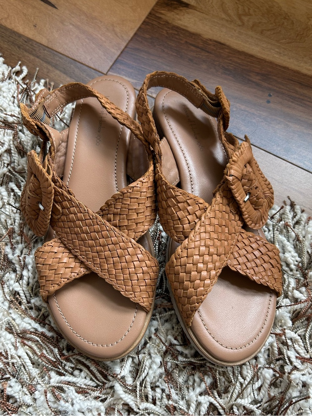 House of Harlow Leather Woven Sandals Size 7.5